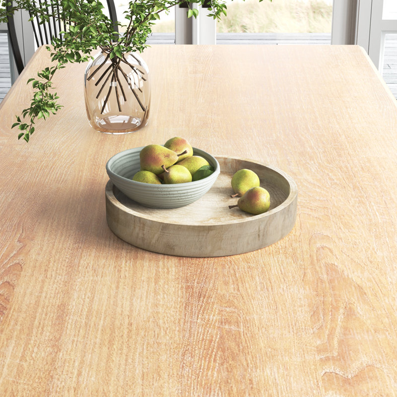 Cassidy Round Natural Wood Ottoman Tray
