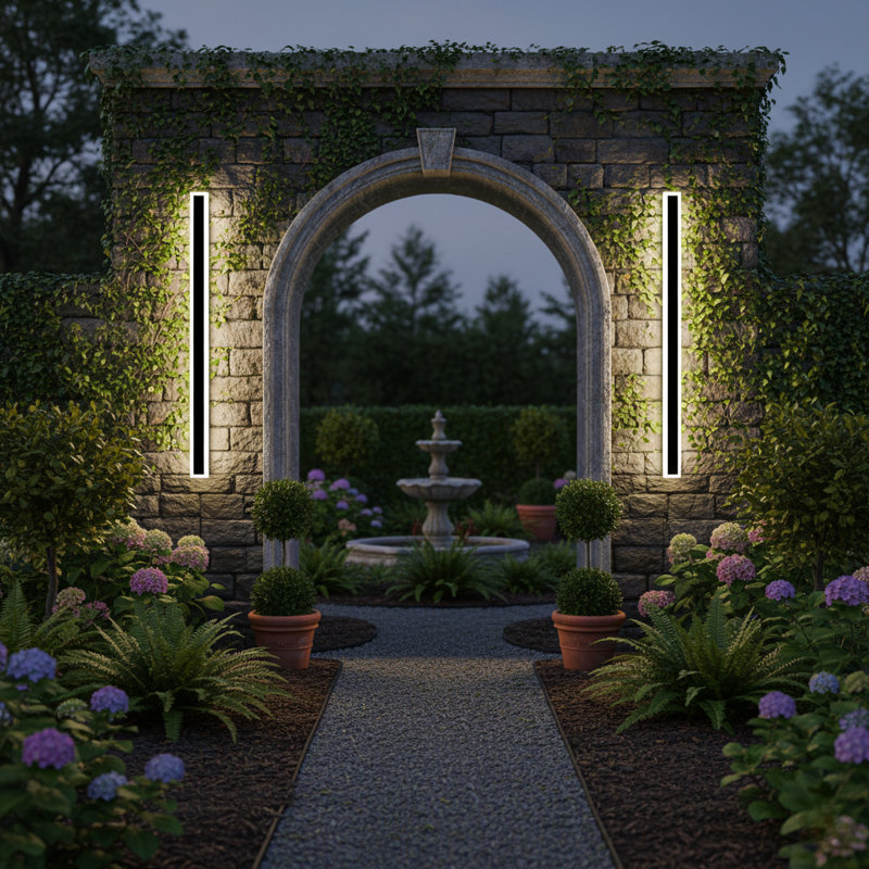 Set of 2 RGBW Rectangle Indoor/Outdoor Wall Lights, 59" H x 6.3" W x 1.5" D