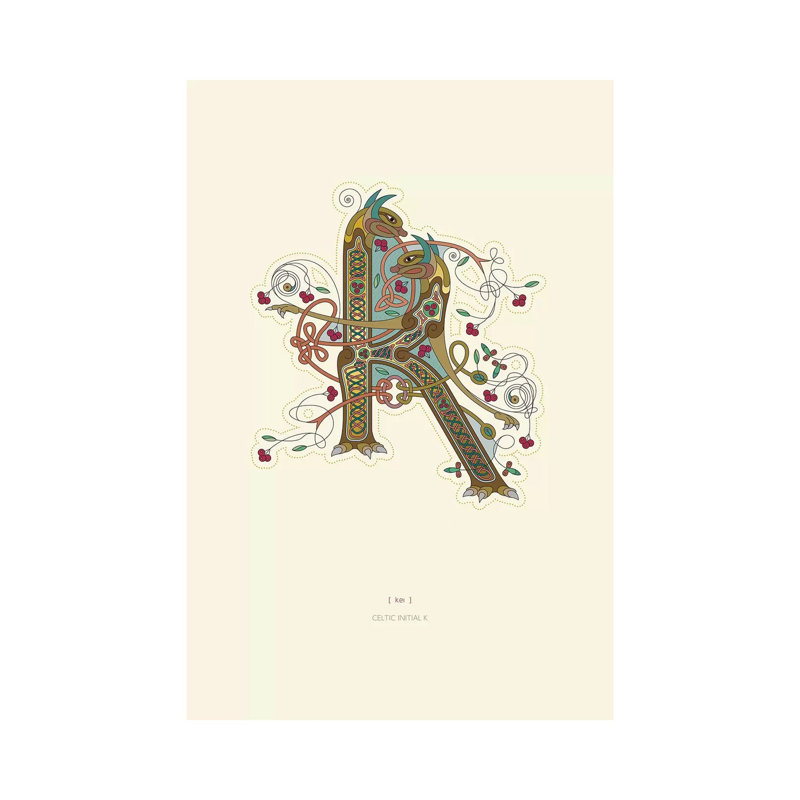K Celtic Initial by Thoth Adan - No Frame Gallery-Wrapped Canvas Giclée on Canvas
