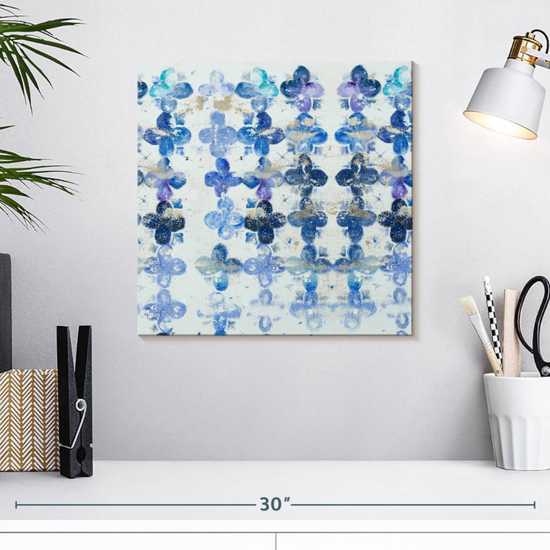 Bleu quadrilobe I, H 16 po x l 16 po