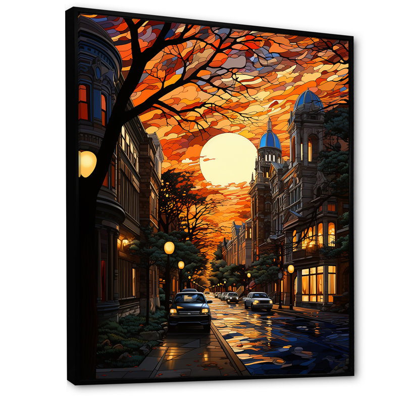 «Lakwara Twilight An Old Arctectural Building», reproduction sur toile, H 32 po x l 24 po x P 1 po, Cadre flottant noir