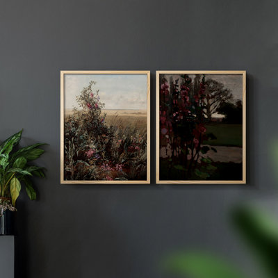 "Vintage Landscape", impression giclée sur cadre vintage - ensemble de 2