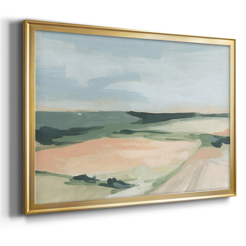 «Pastel Plains I», reproduction d'art sur toile simple, H 26 po x l 38 po x P 1,5 po, Or