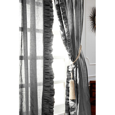 Banji Cotton Blend Semi Sheer Curtain Pair