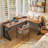 Walnut L-Shaped Solid Wood  desk-108840420-108840419