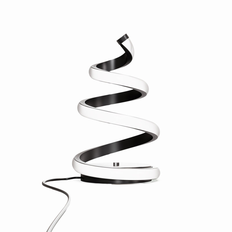 Spiral 12W LED Table Lamp 16" - 3000K Warm White - Touch Dimming in Matte Black
