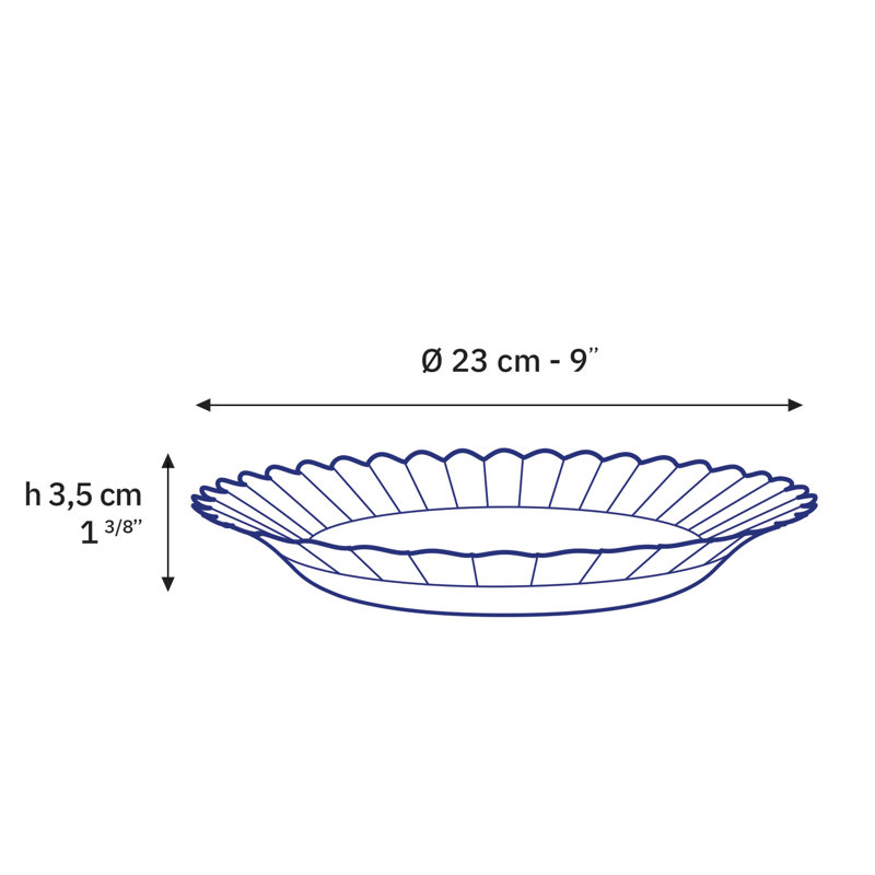 Assiette creuse transparente 9,05 po