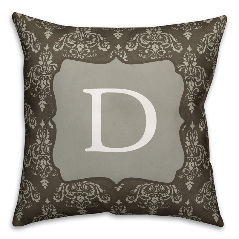 Damask Reversible Throw Pillow, D