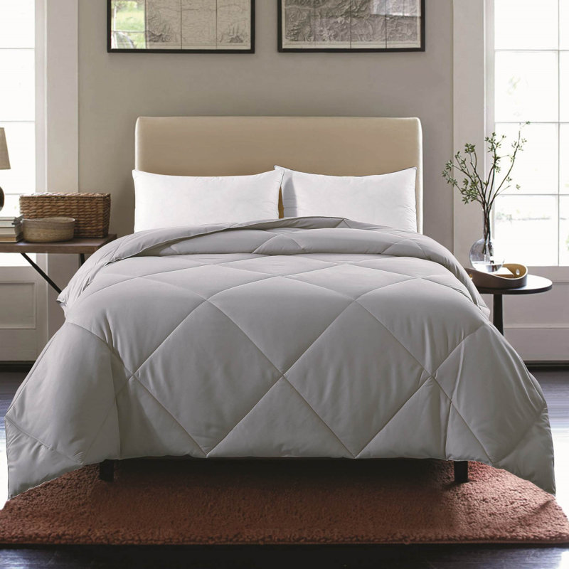 All Season Down Blend Down Comforter, Full/Queen, Gray