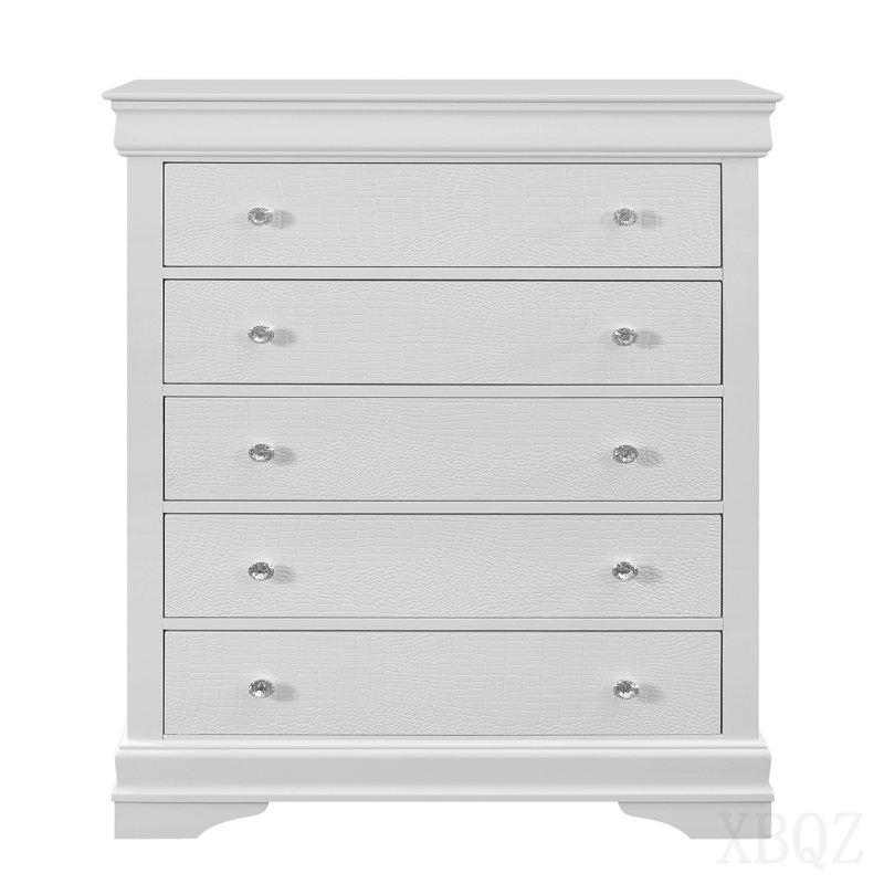 Crocodile Metallic White Chest