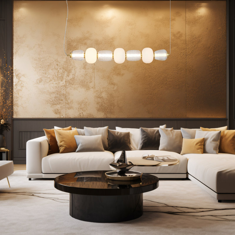 Sfera 1 - Light LED Kitchen Island Pendant, Gold