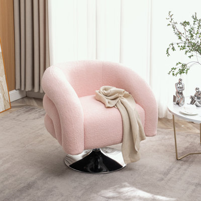 Chaise pivotante rembourrée de style moderne avec base ronde en métal