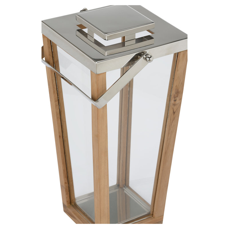 Lanai Teak And Glass Hurricane - SM, 21" H x 9.5" W x 9.5" D