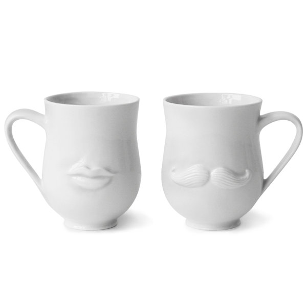 Cute Ceramic Kissing Mugs Set Unique Porcelain Couple Tea Coffee