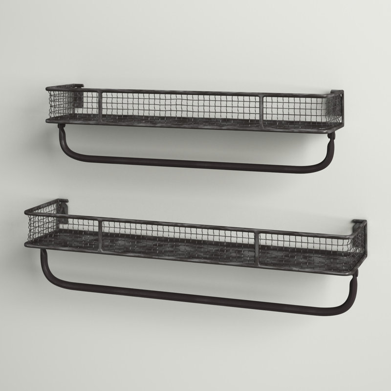 Jefferey 2 Piece Metal Floating Shelf