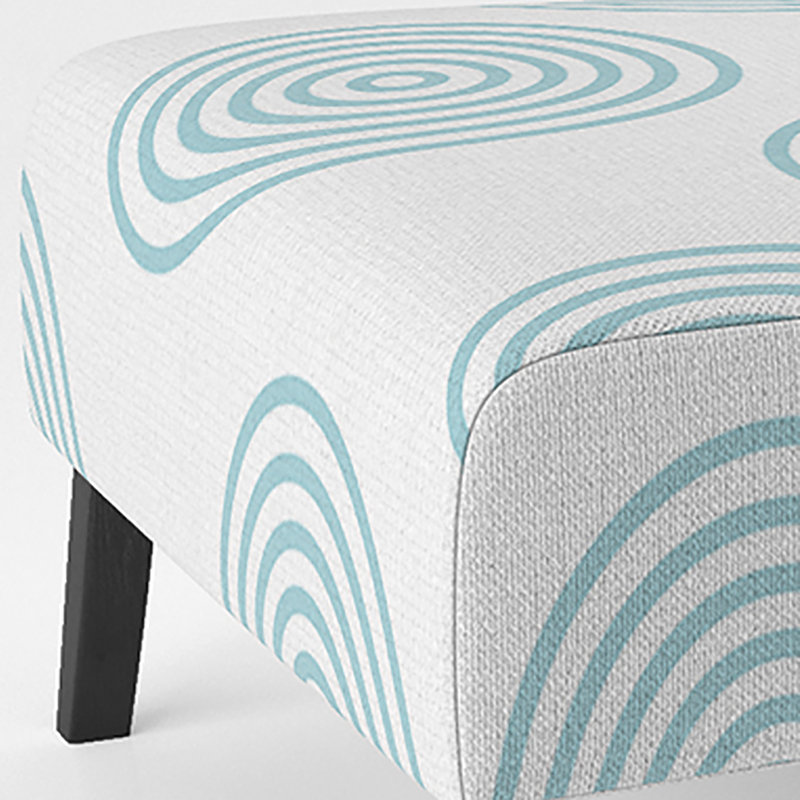 Fauteuil de chambre bleu à motif abstrait en velours