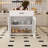 80-Inch Expandable Kitchen Island Dining Table Solid Wood Grain Countertop Power Outlet Mobile Storage Cart Cabinet -365527526