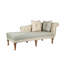 Fauteuil en acajou 70,87 po de style américain avec rayures horizontales bleues