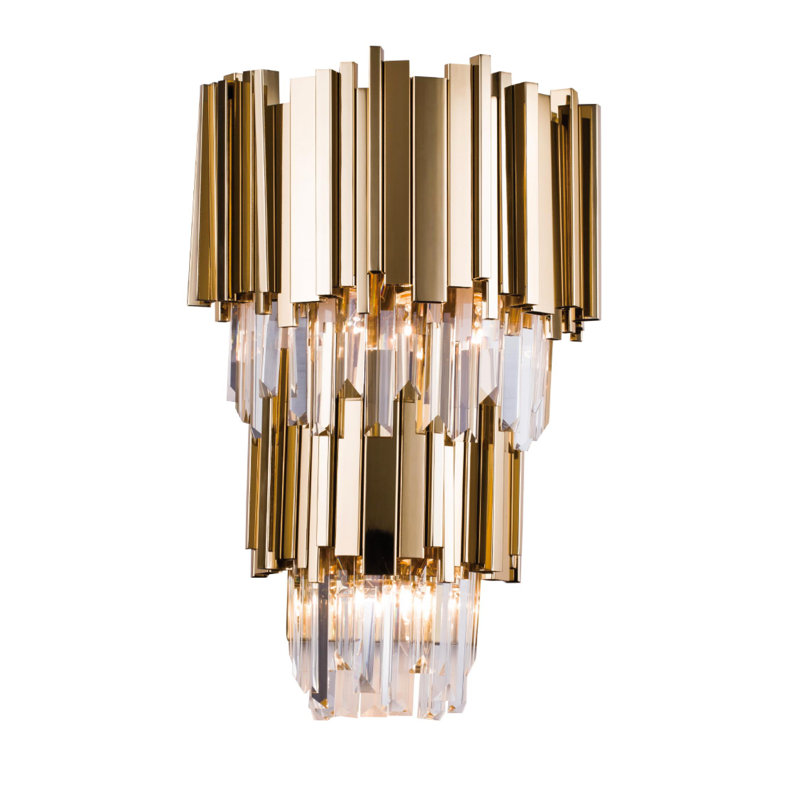 Plafonnier encastré or 3 lumières DEL