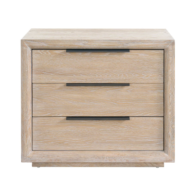 Modern 3 - Drawer Nightstand, Gray