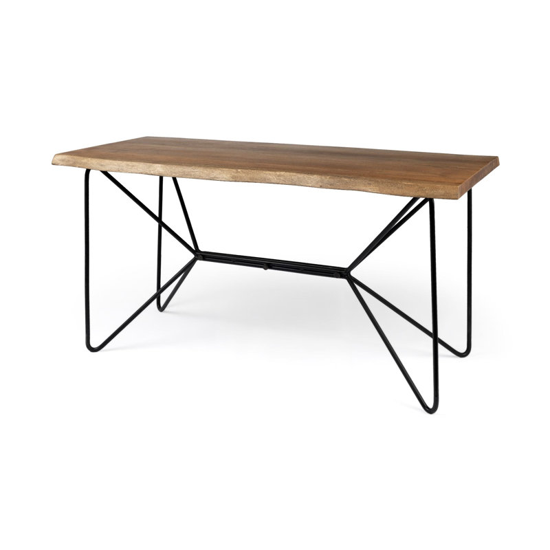 Elidge Solid Wood Iron Writing Desk