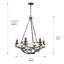Lustre en roue de chariot à 6 lumières de style bougie avec accents en bois Conyngham-311962608-342176356