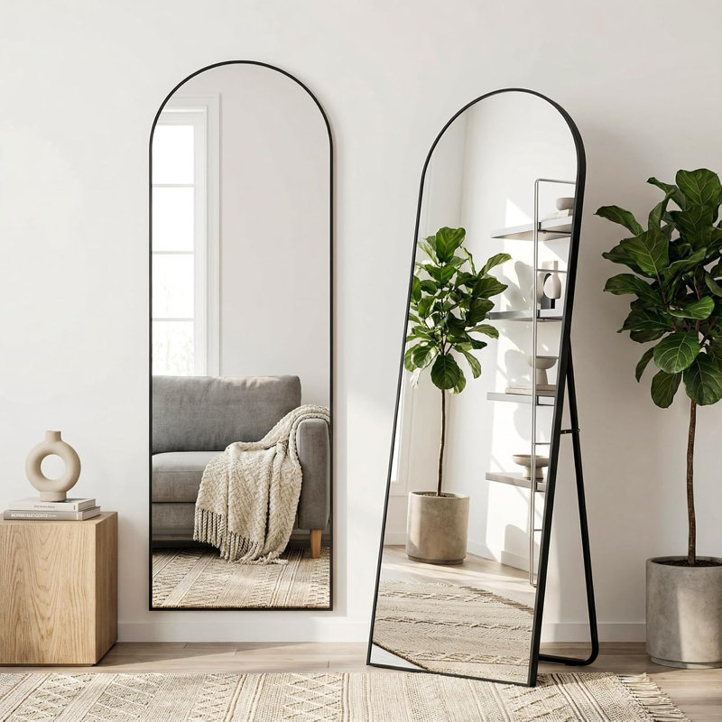 Metal Arch Mirror, Black