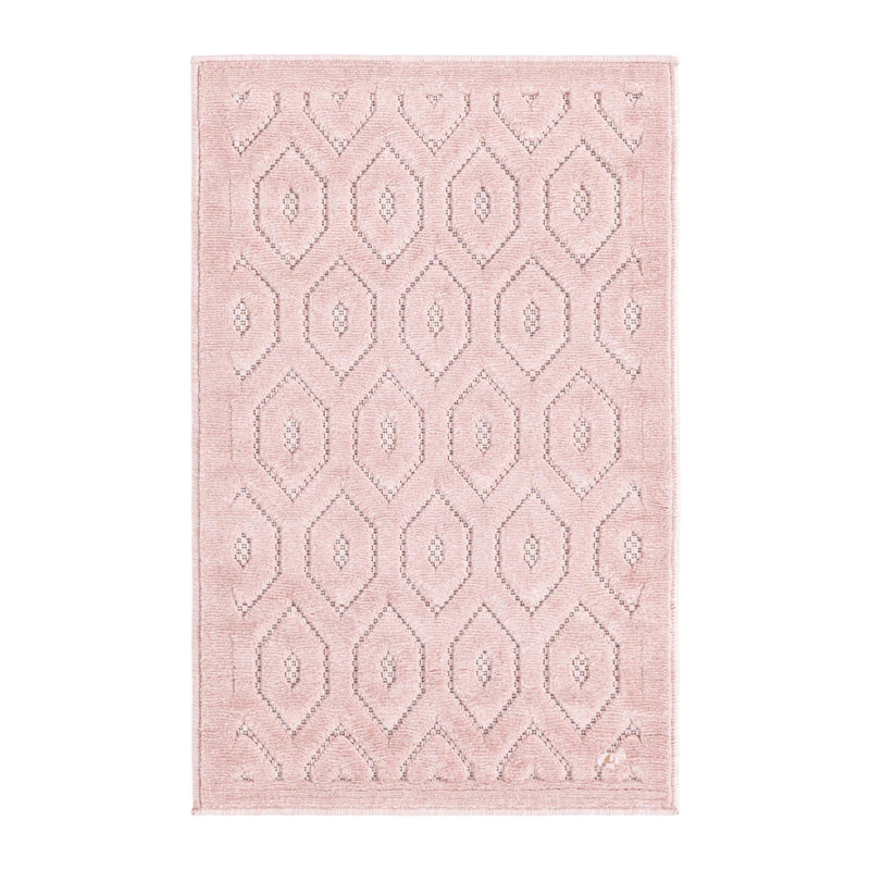 Tapis intérieur / extérieur rose Hearon, Rectangle 2 pi x 3 pi