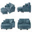 Canapé à deux places en chenille avec accoudoirs irréguliers, repose-pieds assorti avec rangement, comprend 2 coussins décoratifs pour le salon et la chambre à coucher-1813899918