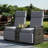 Outdoor Wicker Reclining Loveseat With Storage Table-1506533186