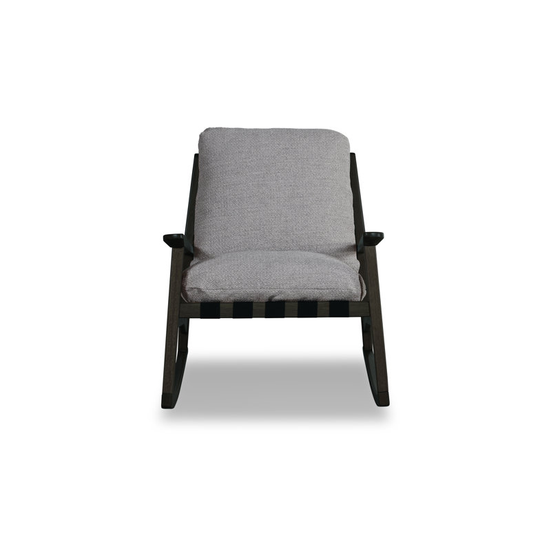 Chaise berçante Mid Century, Gris Pierre, Charcoal