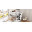 Lit mezzanine double avec bureau en L et tiroirs, armoire et escalier de rangement-818142555