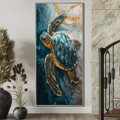 Citally Abstract Marble Of The Turtle S Voyage - Turtle Wall Art