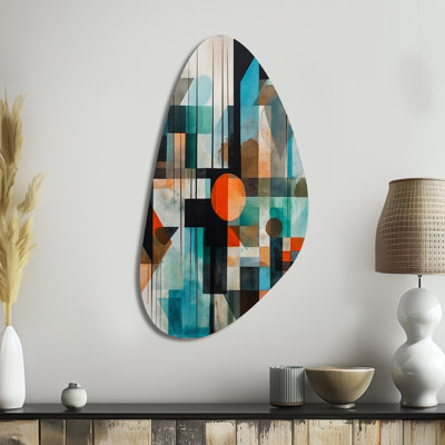 Cheul - impression géométrique asymétrique sur métal, décoration murale moderne de forme irrégulière