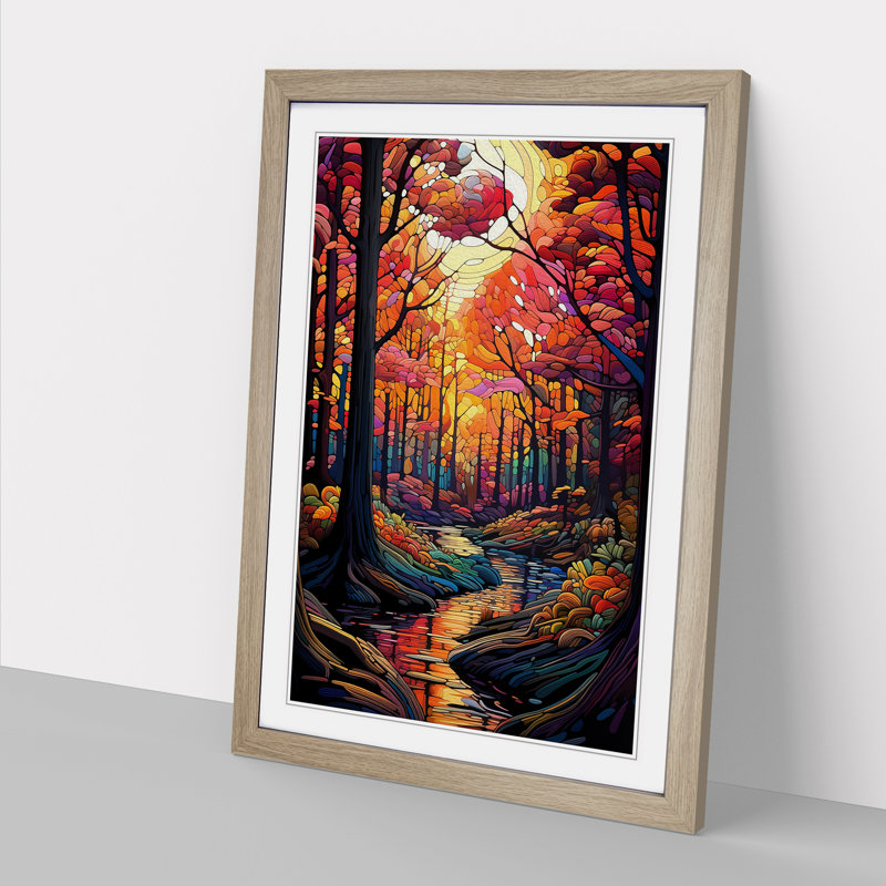 Single Picture Frame Print on Wood, Oak Framed, 34cm H x 25cm W