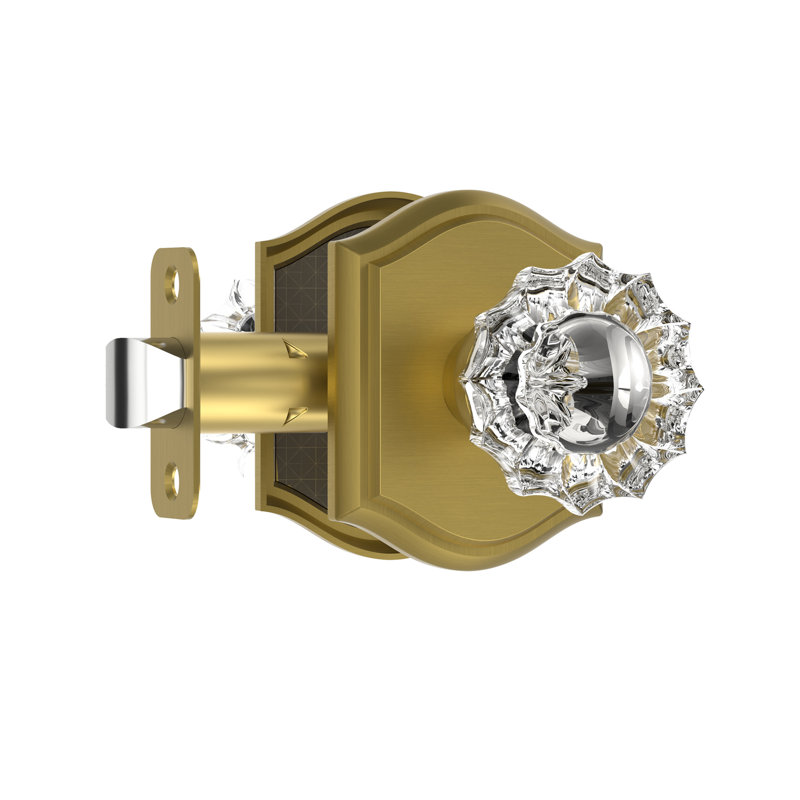 Coolnews Retro Elegant Series Crystal Passage Door Knobs, Antique Brass