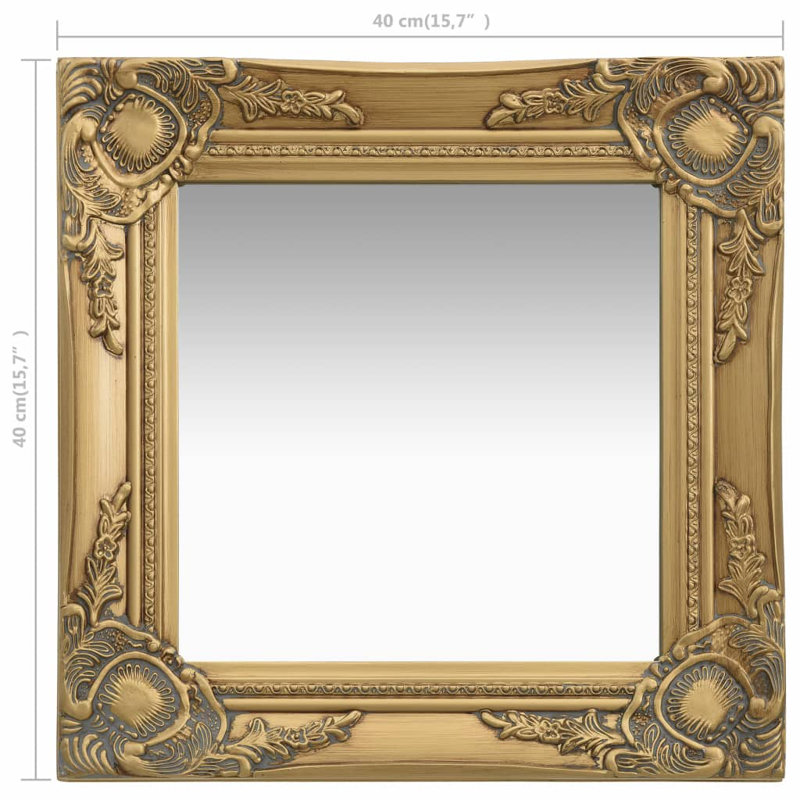 Ginsberg Wood Square Wall Mirror, 40cm H x 40cm W, Gold