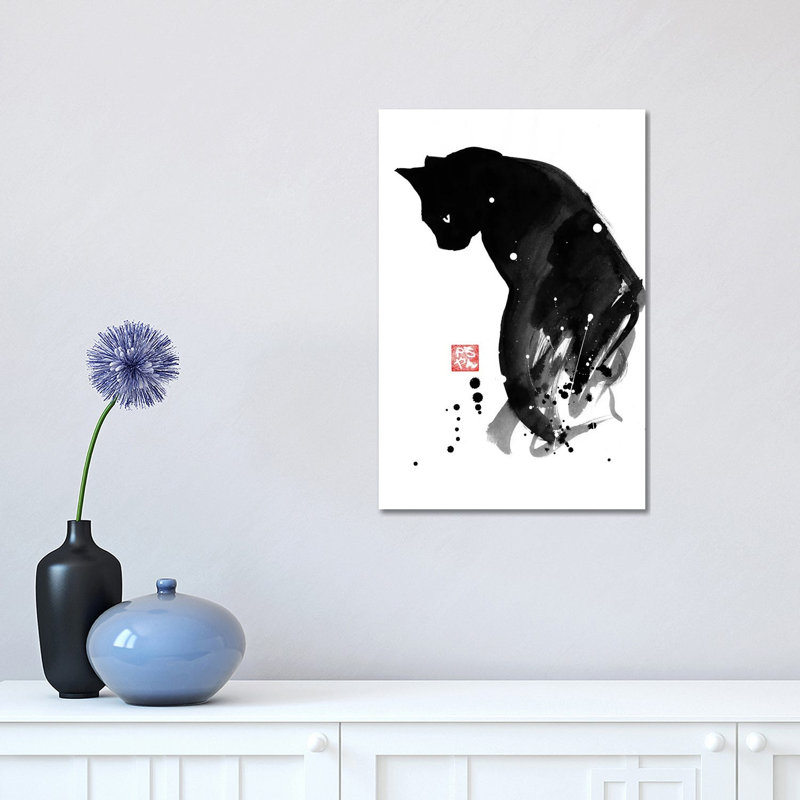 Chat A Tache by Péchane - Print on Canvas, 66.04 cm H x 45.72 cm W x 3.175 cm D, Wrapped Canvas