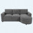 84.6" L-Shaped Sectional With Curved Chaise, USB Ports & Side Storage Pockets-1624056135