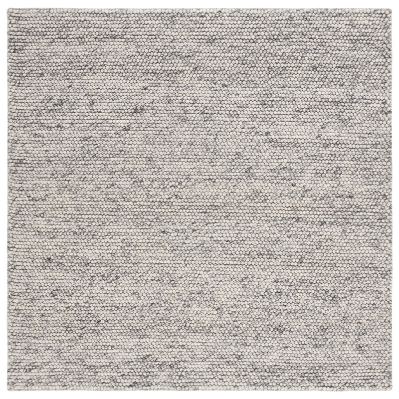 Elle Handmade Light Grey / Ivory Rug, Square 4'