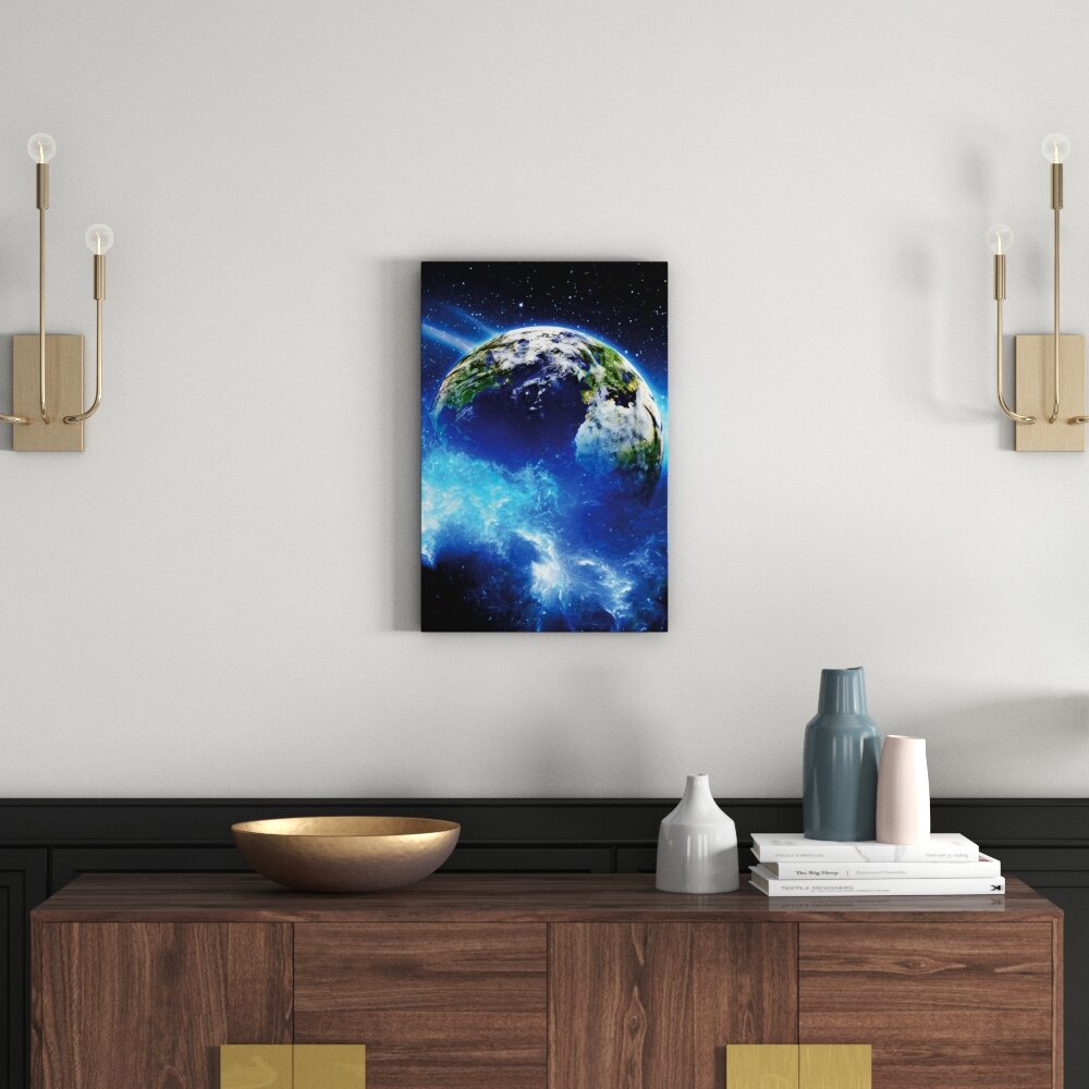 Leinwandbild Planet Erde, Grafikdruck