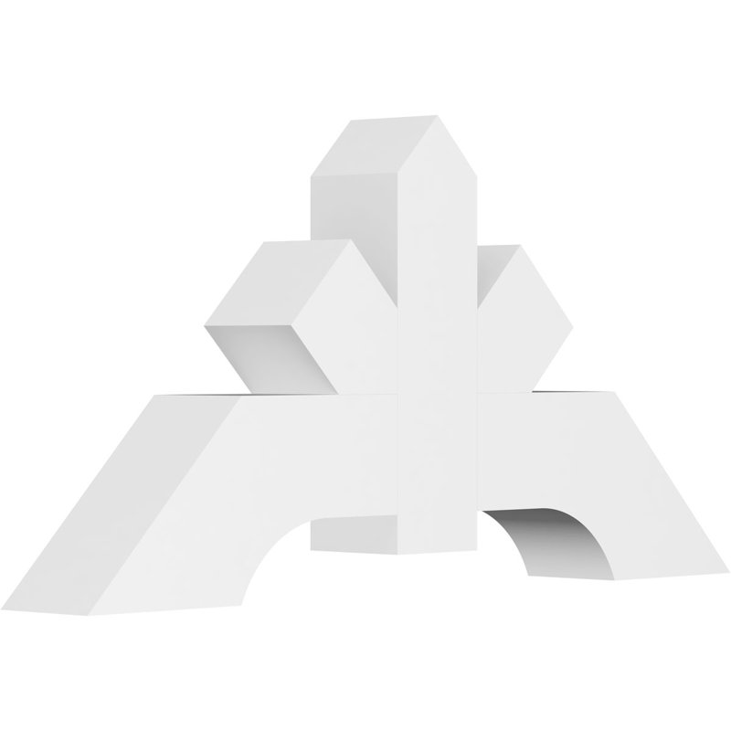 Support de pignon en PVC de qualité architecturale Vanguard, H 24 po x l 48 po (pas: 12/12), P 6 po x F 6 po