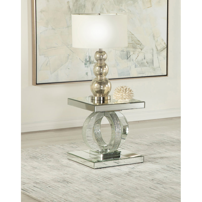 Dwala Square End Table in Mirrored