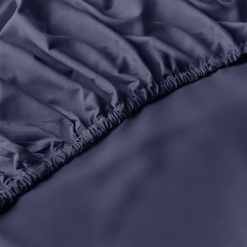 Aerona 200 Thread Count Microfiber Brushed Fitted Sheet, Single (3'), Navy