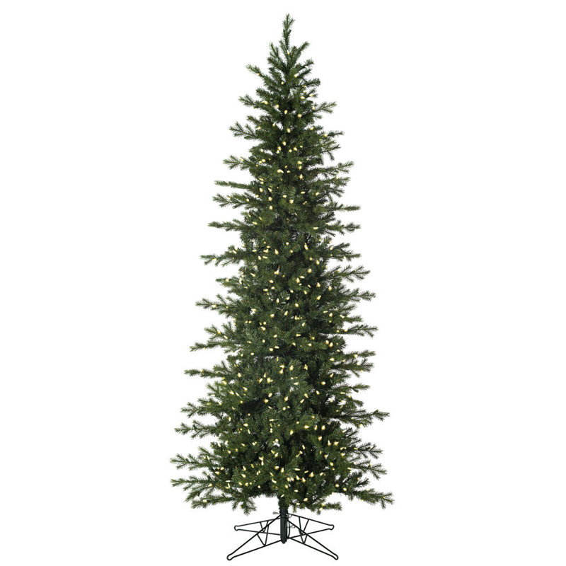 Vickerman Moutauk Pencil Pine Artificial Christmas 14' H Lighted Artificial Pine Christmas Tree