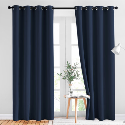 Blackout Curtains for Bedroom/Living Room Parkview Room Darkening Grommet Modern Drapes