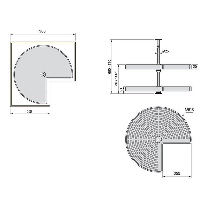 Naewe Plastic Lazy Susan Organiser, White