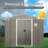 Outdoor 8Ft X 6Ft Metal Shed - Gray, Robust Galvanized Construction Sliding Doors & Convenient Access Strong Panels Secure Storage Solution-123403647-123403650