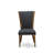 5-piece Kitchen Table Set consists of a Dining Table and 4 Black Linen Fabric Dinner Chairs with Button tufted Back - Antique Walnut Finish-581957978-593989761