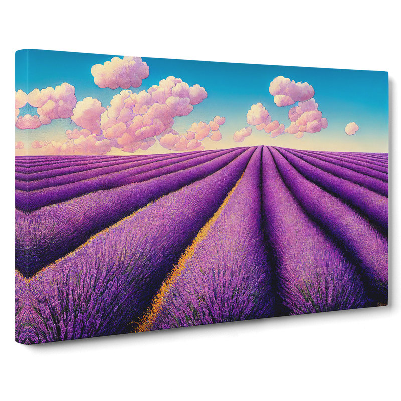 Fabulous Lavender Flower Field - Wrapped Canvas Print, 35cm H x 50cm W x 3cm D